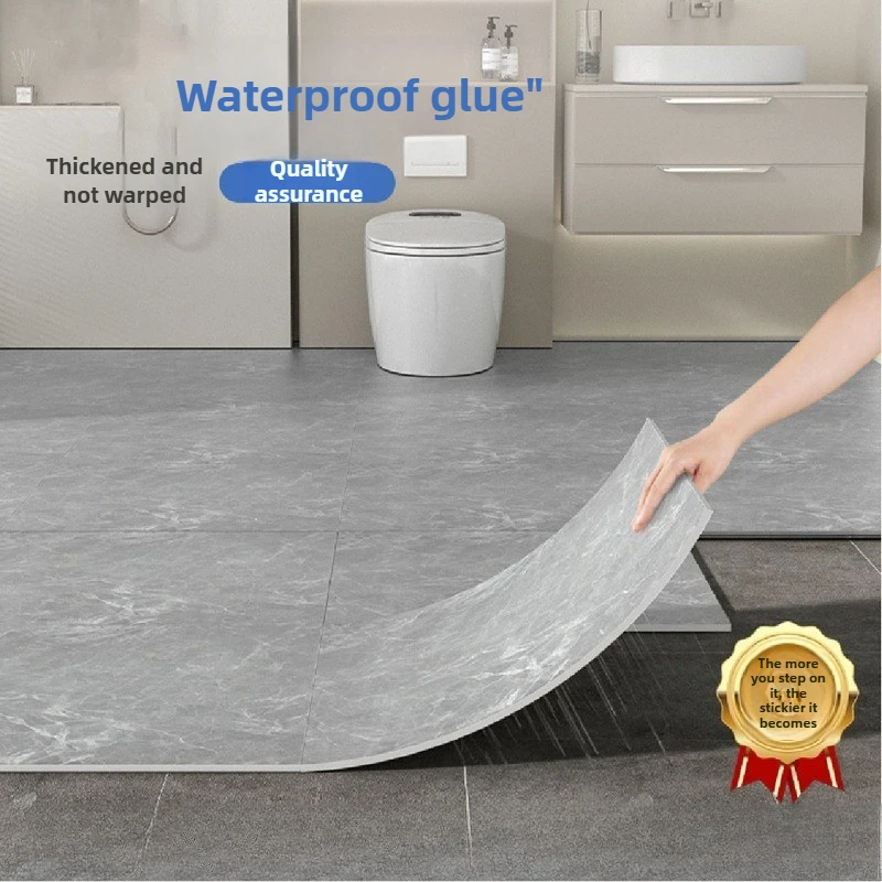 60x60cm 1.5mm PVC Flooring Mat – Self-Adhesive Waterproof Wearproof for Bathroom Toilet Floor Home Renovator Easy Install