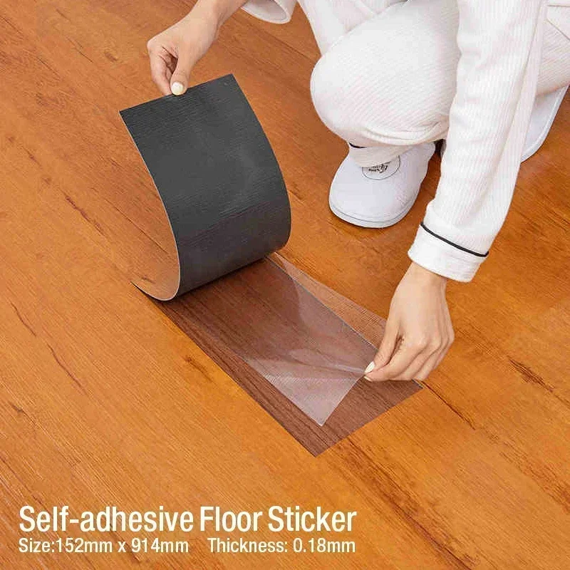 Wood grain floor stickers modern style PVC wall stickers waterproof self-adhesive living room bathroom kitchen home decoration